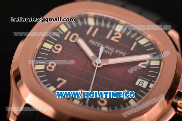 Patek Philippe Aquanaut Miyota 9015 Automatic Rose Gold Case with Coffee Dial and Arabic Numeral Markers (BP) - Click Image to Close